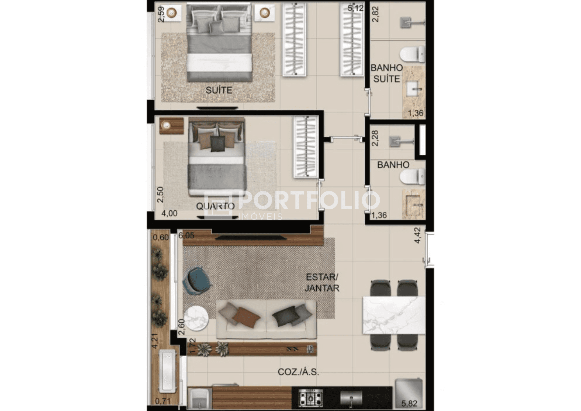 Apartamento a venda possui 70 m² com 2 quartos em Serrinha - Goiânia - GO